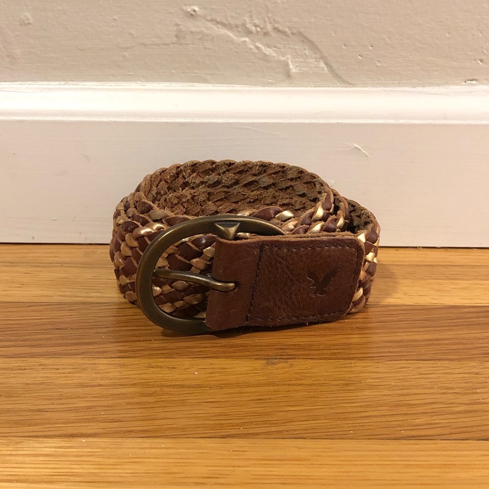 America Eagle Leather Braided Belt